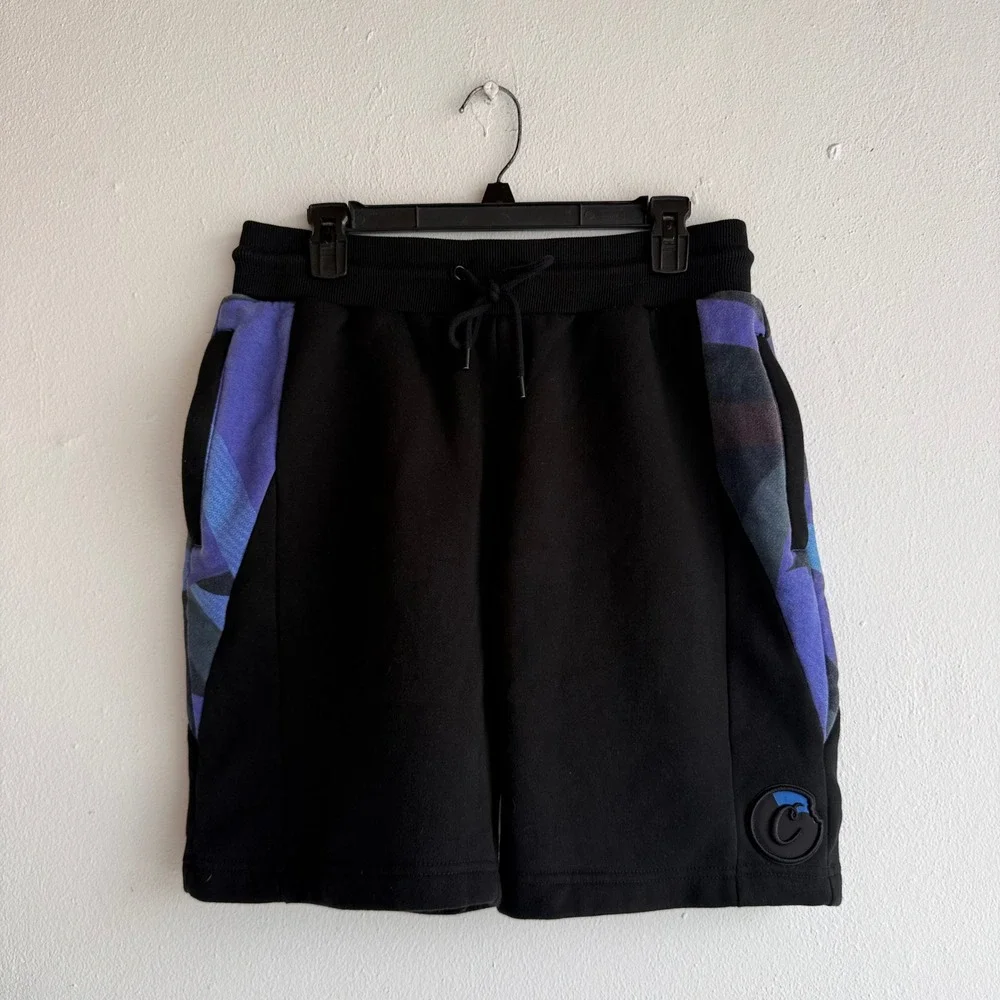 Cookies SF Mens Size Medium Black Purple Blue Camo Fleece Sweat Shorts